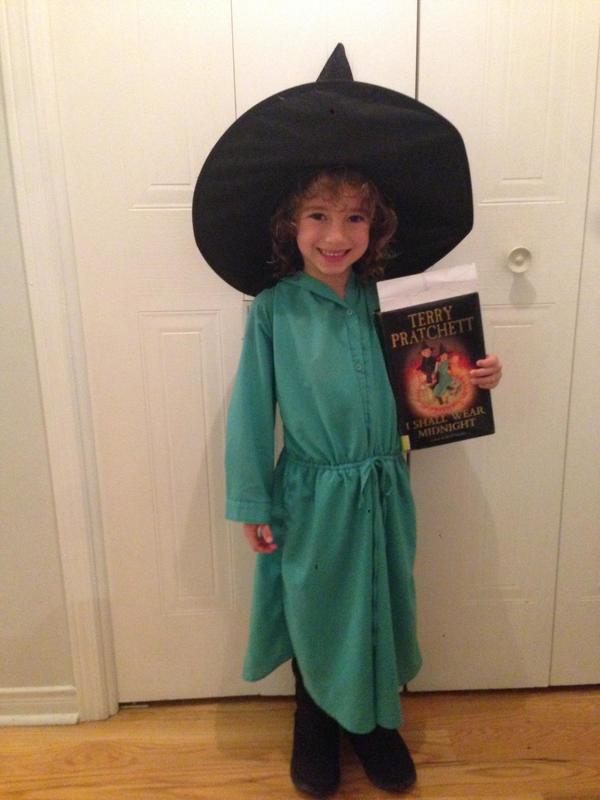 Skyla, aged 5, dressed as Tiffany Aching 